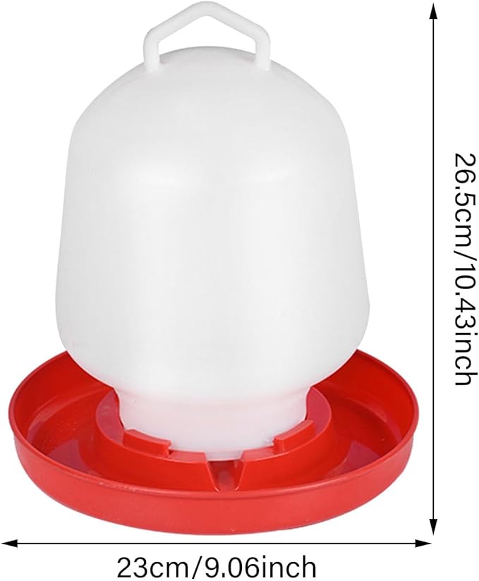 Poultry Waterer, 15L No Spill Durable Heavy Duty Chicken Feeders and Waterers,Hanging Bpa Free Plastic Large Chicken Waterer for Baby Chicks Turkeys Ducklings Quail Chickens Ducks