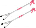 Grabber Tool 32" Suction Cup Grip Heavy Duty Aluminum -2 Pack- Lightweight Foldable Reacher Grabber Pickup Tool, Gripper Grabbers for Elderly Grab it Reaching Tool Trash Picker Grabber Pink, by Luxet