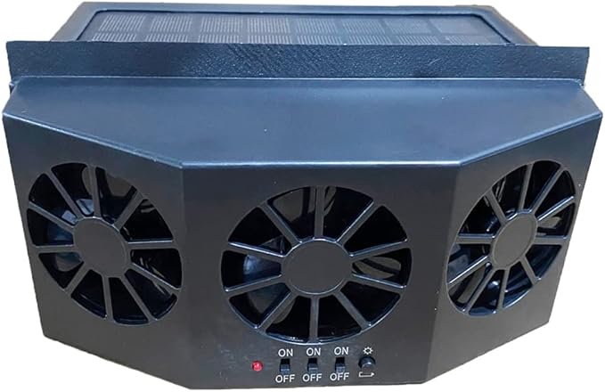 Car Solar Powered Window Exhaust Fan,Car Air Purifier,Car Solar Power Air Vent Radiator Fans for Backseat or Frontseat,Vehicle Ventilation Fan(Black)