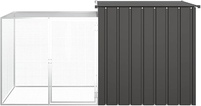 Chicken Cage for Backyard, 78.7 x 78.7 x 39.4 in Galvanized Steel Coop, Durable Outdoor Poultry Run for Chickens and Ducks, Anthracite Grey