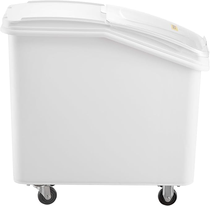 Mophorn 27 Gallon Food Storage Containers 500 Cup Ingredient Bin with Scoop and Sliding Lid Commercial Food Container Ideal for Rice storage, Dog Food Container, Flour and Sugar Containers, White