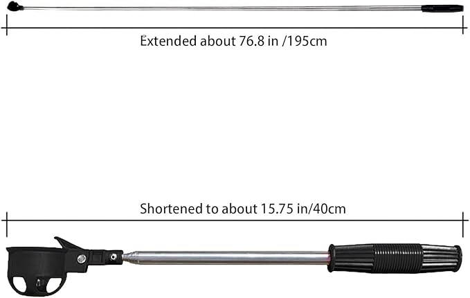 Egg Grabber Telescopic Tool - Stainless Steel, Extendable Egg Nut Collector | Long Reach Grabber For Chicken Coops Poultry Houses Farms Yards Gardens, Multi-Functional Outdoor Eggs Picker, Easy Harves