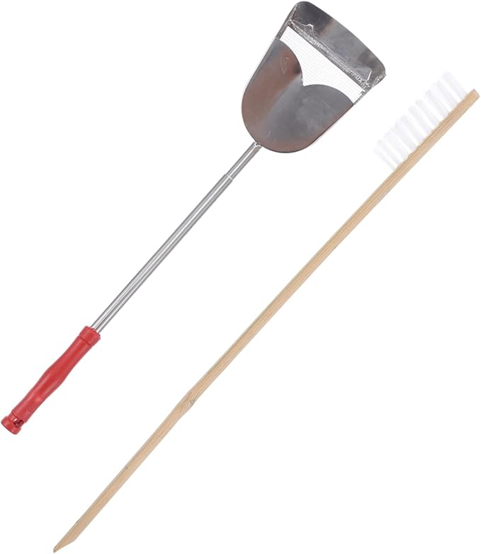 Hemoton 2pcs Bird Cage Cleaning Tool Set Telescopic Shovel Brush for Efficient Parrot Habitat Maintenance for Daily Use Selection