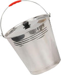 Mobestech 304 Stainless Steel Large Capacity Pickup Bucket with Lid Multipurpose Water Storage Container for Milk Ice Cubes Sturdy Design for Farm and Household Use