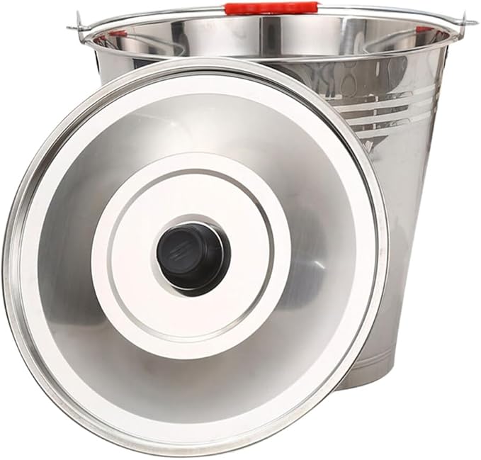 Kichvoe Stainless Steel Bucket with Lid Water for Farm Use Milking and Home Heavy-duty Pickup Bucket for Easy Carrying and Cleaning