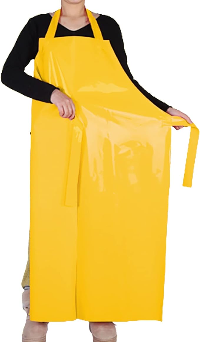 ELEBOX Waterproof Oil Proof Bib Apron Utility Apron Chemical Resistant Apron with Sleeve Work Apron Ultra Lightweight