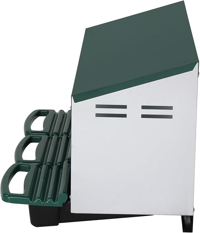 VINGLI Chicken Nesting Box, 3-Compartment Nesting Boxes for Hens Roll-Out with Plastic Baskets, Chicken Coop Laying Box (Green)