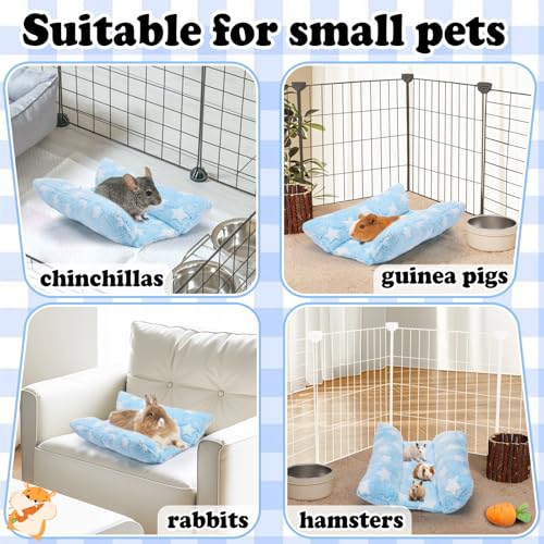 MEWTOGO 15.7" x 14" Bunny Bed for Rabbit Cage - 15.7 x 14In, Light blue - Star, Flannelette, Thickened & Soft - Image 7