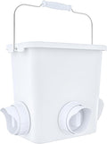 Automatic Chicken Feeder 20lb Chicken Feed Container Bucket with 3 Rainproof Feeder Ports Hanging Poultry Feeder for Chick Duck Hen Chicken Coop Accessories Kit