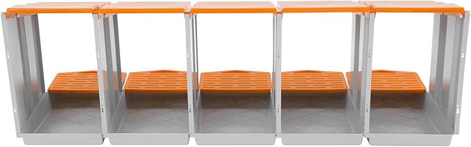 Chicken Nesting Box, 5 Compartments PP Nesting Box, Wall Mountable Nesting Boxes with Inclined Top, Drain Holes & Resting Platform for Chicken and Poultry to Collect Eggs