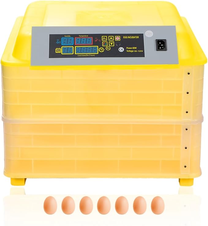 GRAND ORANGE Egg Incubator Automatic Digital Poultry Hatcher Machine Breeder with Temperature Control and Auto Turning for Hatching Chicken Duck Goose Quail Birds (96 Eggs)
