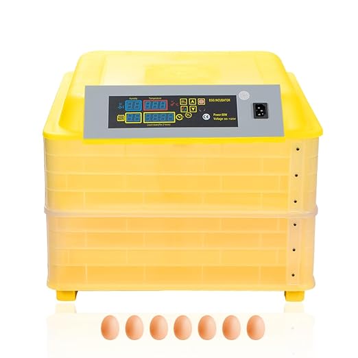 CROSSDESIGN Automatic Digital Egg Incubator Poultry Hatcher Machine Breeder w/Temperature Control & Auto Turning for Hatching Chicken Duck Goose Quail Birds 96 Eggs