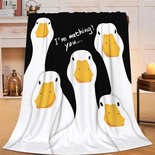 Cute Duck Blanket for Boys Girls Duck Lovers Gifts 50"x40" - Flannel - Image 2