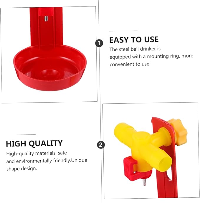 10Pcs Poultry Nipples Water Dispenser for Chickens Ducks and Geese Unique Design with Ball Drinker Automatic Hydration System for Livestock Bright Color for Easy