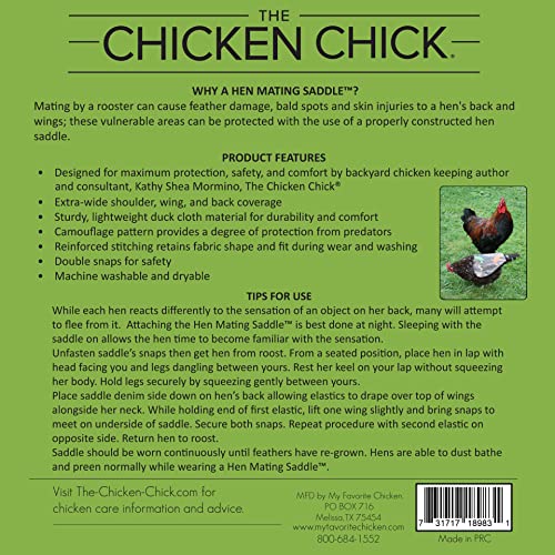 The Chicken Chick® Hen Mating Saddle Skinny / Medium - Camouflage, Cotton - Image 3