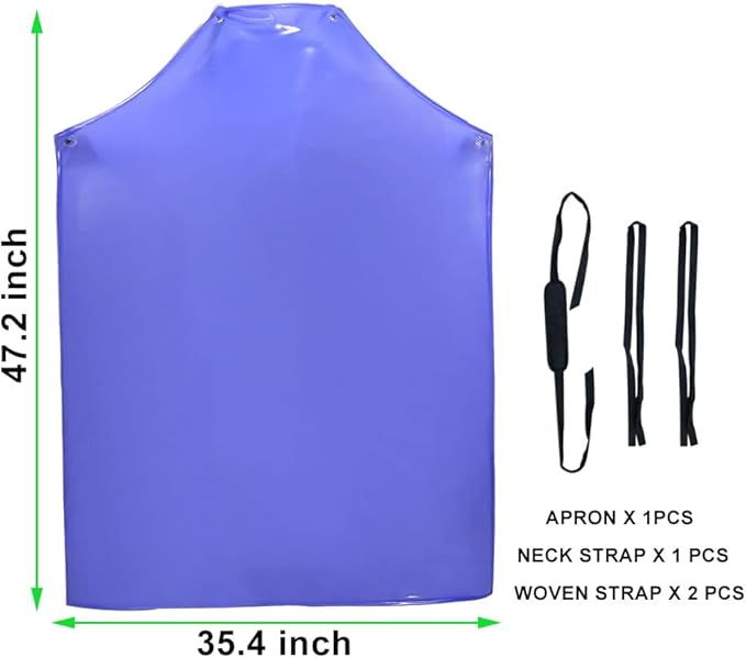 Chemical Resistant Vinyl Apron - Extra Large Waterproof PVC Aprons for Dishwasher,Dog Grooming,Fish Cleaning