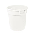 Feed and Seed Storage Container, 44 Gallon White Round Commercial Trash Can/Ingredient Bin, Food Storage Plastic Bin, Use in Agricultural, Gardening, or Household