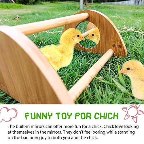 2-Pack Mini Chick Perch with Mirror, Bamboo Roosting Bar - 7"X6.6"X3.6", 22 Pack - Image 3