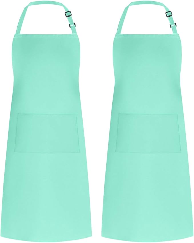 Syntus Adjustable Bib Apron with 2 Pockets Cooking Kitchen Aprons for Women Men Chef