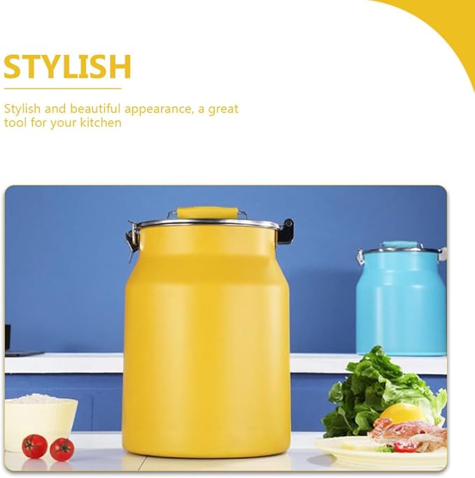 UPKOCH Stainless Steel 10l Sealed Rice and Flour Storage Container Airtight Multi-function Food Storage Bin for Household Grain Preservation