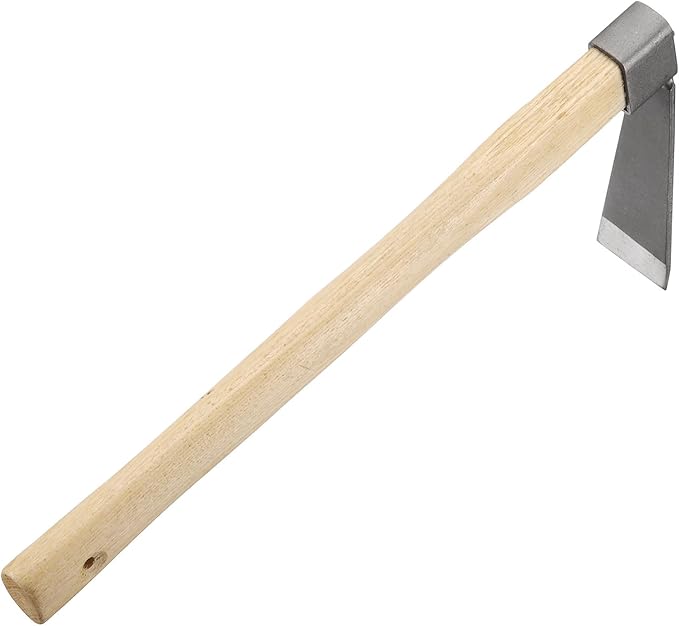 HARFINGTON Garden Hoe 15" x 4.33" Steel Hoe Garden Tool Anti-Rust with Non-Slip Wooden Handle Edger Weeder Shovel for Backyard Loosening Farm Planting Weeding