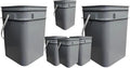 House Naturals 4 Gallon Square Food Grade Gray Bucket Container (Pack of 6 pails, no lids)