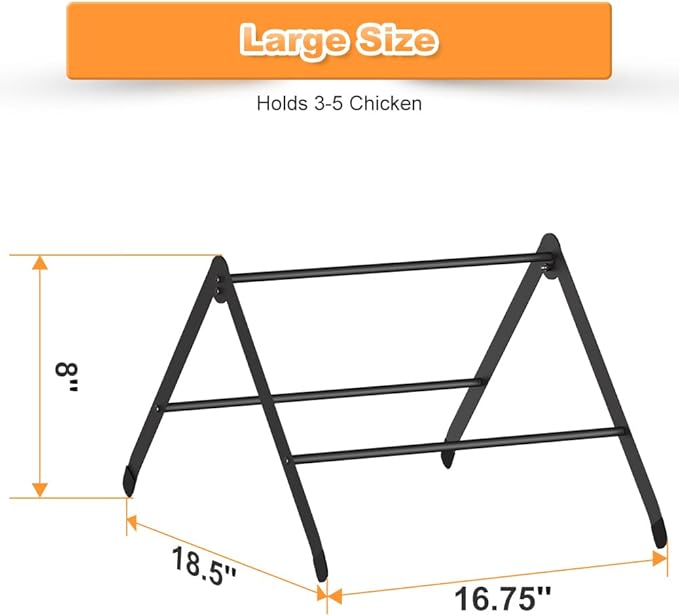 Koutemie Adjustable Chicken Perch for Coop, Heavy-Duty Metal Chick Roosting Bar for Brooder, Baby Chicks Stand Toy Training Perches for Large Bird Parrot Hens Macaw, Black