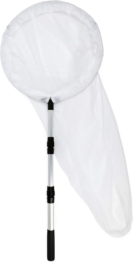 RESTCLOUD Butterfly Net with 16" Ring, 36" Net Depth, Handle Extends to 36 Inches (16" Ring, 36" Handle)