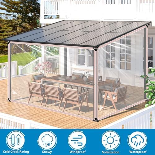 Clear Tarps Heavy Duty Waterproof 12x12FT,Clear Plastic Tarp with Grommets,Transparent PVC Vinyl Tarpaulin for Outdoor,Plant,Garden,Chicken Coop,Patio,Cat Litter