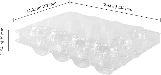 KEILEOHO 150 Pack 12 Grids Quail Eggs Cartons Bulk, Clear Quail Egg Dispenser Holder Case, PVC Stackable Quail Egg Trays Bulk Storage Box for Small Eggs, Pheasant, Pigeon, Grouse