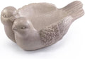 Napco Vintage Lovebird Garden Bowl – 6.5 x 16 Inch Resin Double Bird Figurine with Stone Finish, Romantic Cottage Farmhouse Décor Accent for Tabletop, Garden or Bird Feeder Bath Display