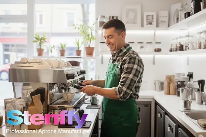 10 Pack Kitchen Aprons, Work Apron, Canvas, Multiple Pockets, Gardening, Painting, BBQ, Artist, Carpenter, Sizes M to XXL, Green