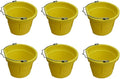 8 Quart / 2 Gallon Yellow Poly Resin Farm/Ranch/Home/Shop Utility Bucket Pail - Pack of (6)