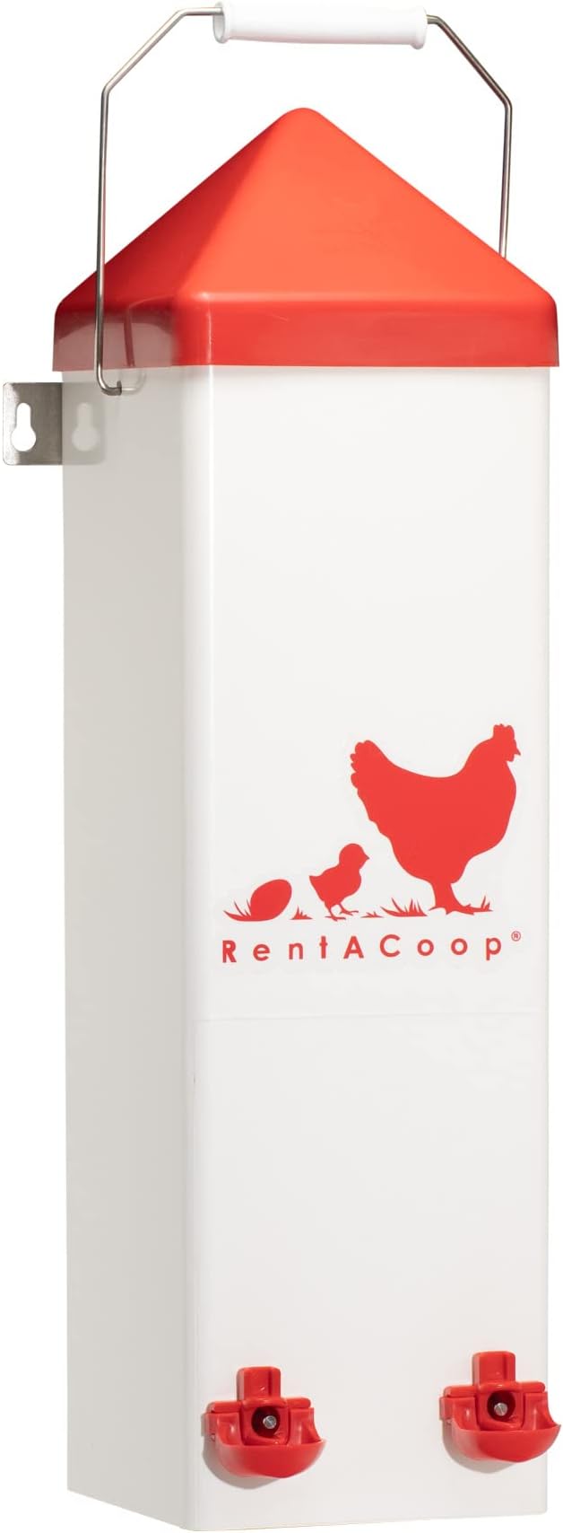 RentACoop 2 Gallon Chicken Waterer with Auto-Fill Cups, Horizontal Nipples, Anti-Roost Cone and Mounting Kit - Suitable for Chickens, Quail, Ducks, Geese, Turkey and More (Pack of 2)