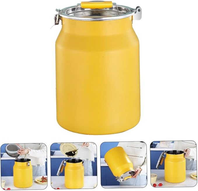 Zerodeko Stainless Steel Sealed Rice Storage Container Bucket for Home Use Multipurpose Airtight Grain and Flour Keeper with Smooth Capacity Kitchen Storage Bin for Rice Soybeans and More