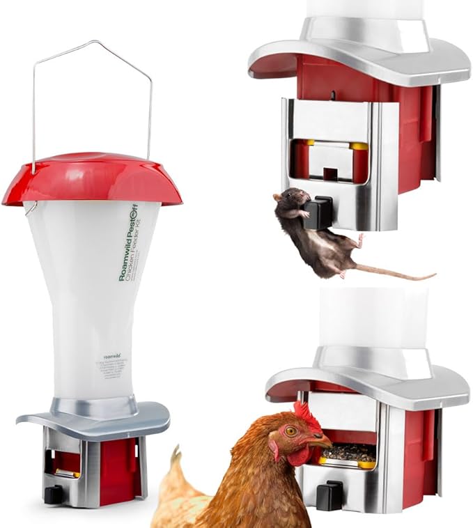 Roamwild Rat Proof Chicken Feeder kit - Rat Proof Poultry Feeder – Weather Proof - 8lbs Capacity - NEW PRODUCT