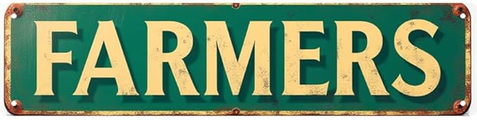 Decorative Tin Signs for Farm VibeFarmers s 16 * 4 Inches - Fits Backyard, Garden, Living Room - Vintage Garden Decor, Outdoor Signs, Unique Wall Decor