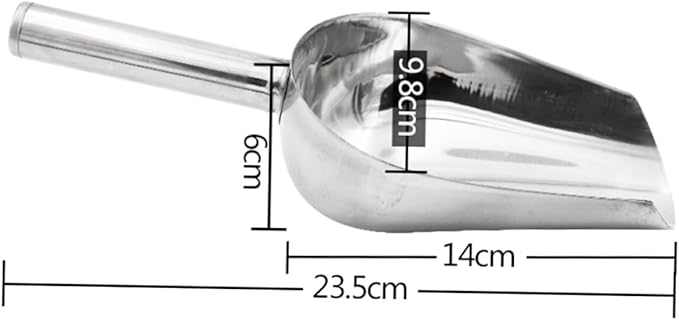 Scoops for Food Stainless Steel Feeding Scoop for Livestock Grain,Feed Distribution 12-Inch Food Serving Easy to Clean for Farm Feeding and Pet