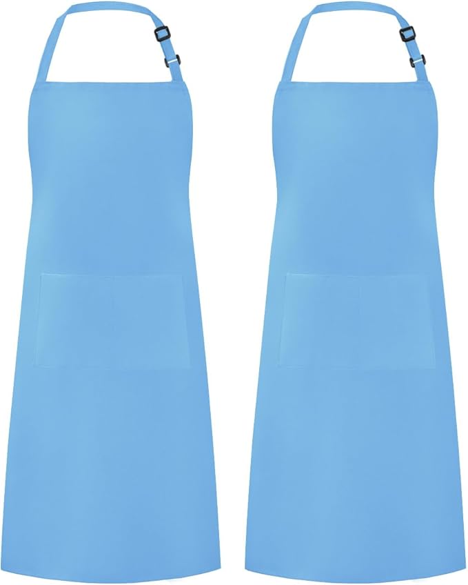 Syntus Adjustable Bib Apron with 2 Pockets Cooking Kitchen Aprons for Women Men Chef