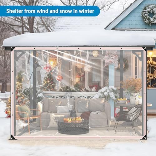 Clear Tarps Heavy Duty Waterproof 7x9FT,Clear Plastic Tarp with Grommets,Transparent PVC Vinyl Tarpaulin for Outdoor,Plant,Garden,Chicken Coop,Patio,Cat Litter