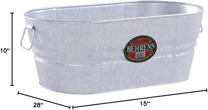 Behrens Hot Dipped Galvanized Steel Oval PlanterTub 10-1/2 Gallon