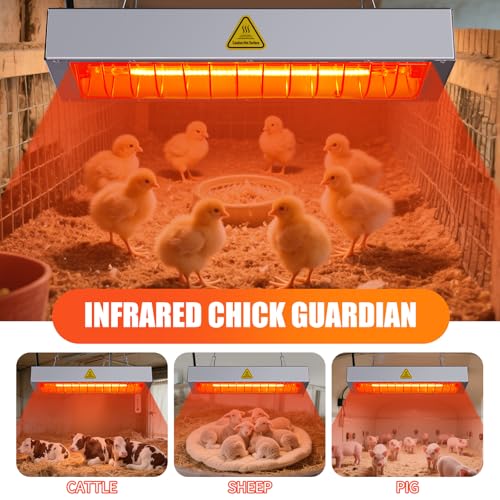 Chicken Coop Heat Lamp,600W High-Power Adjustable Chicks House Brooder Heater Warmer Lamp - L14xW6xH2 inch - Image 5