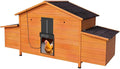 Solar-Powered Automatic Chicken Coop with Weatherproof Cover 2 Nesting Boxes Timer Light Sensor Ventilated Outdoor Poultry Cage with Pull-Out Tray