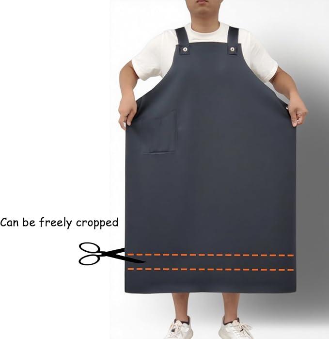Extended Cowhide Apron Water Proof Oil-resistantly and Wear-resistantly Industrial Aprons H-shaped Shoulder