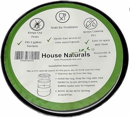 House Naturals 2 Gallon Aqua Buckets pails with Lids(Pack of 4) Food Grade - BPA Free Made in USA