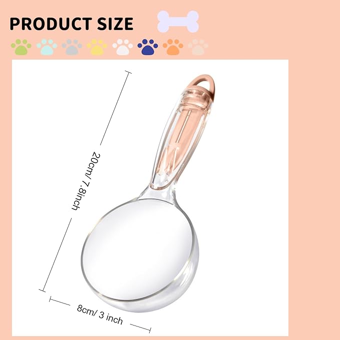 Pet Cat Dog Food Scoop, Dog Cup Capacity Cat Food Scooper With Sealing Clip, Puppy and Cat Coffee Bean, Flour Scoop Pink