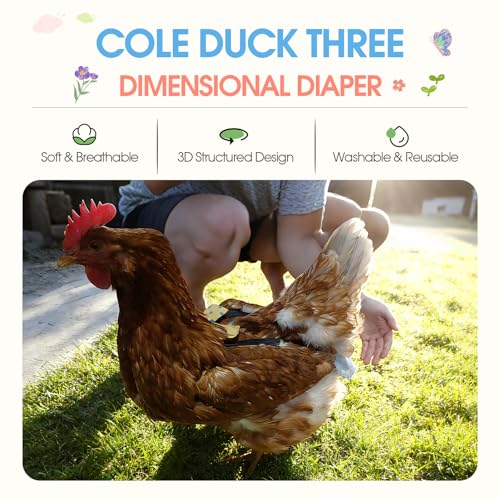 QBLEEV Duck Diapers for Pekin Ducks & Chickens - Sprigs, Cotton & Polyester, Reusable Indoor Poultry - Image 6