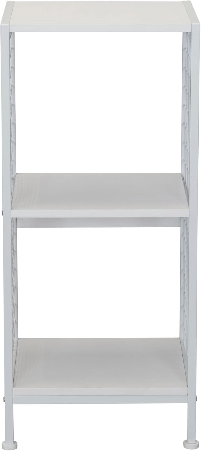 Household Essentials Trellis Open Storage Bookshelf with 2 Cube Compartments Scandinavian White and White Metal