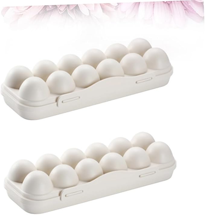 STOBOK Stackable 12 Grids Egg Storage Container for Refrigerator Shatterproof Egg Holder Removable Tray