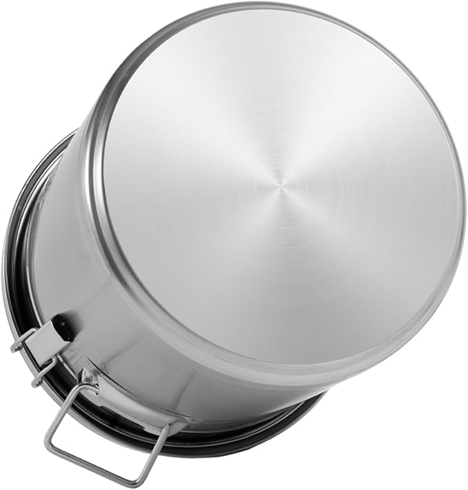 304 Stainless Steel Airtight Canister Containers 5.5Gal Large Canisters Container with Airtight Lids & Locking Clamp, Metal Bucket Pail Food Storage Containers for Flour,Grain, Coffee Bean, 21L